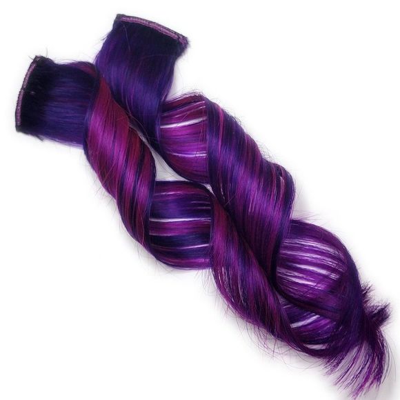 Purple Mermaid Clip in 100% Human Hair Extensions - Picture 3 of 3
